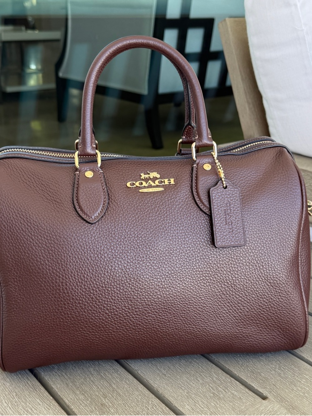 NWT Coach Rowan Large Satchel Bag in Maple CES11 - Picture 7 of 16